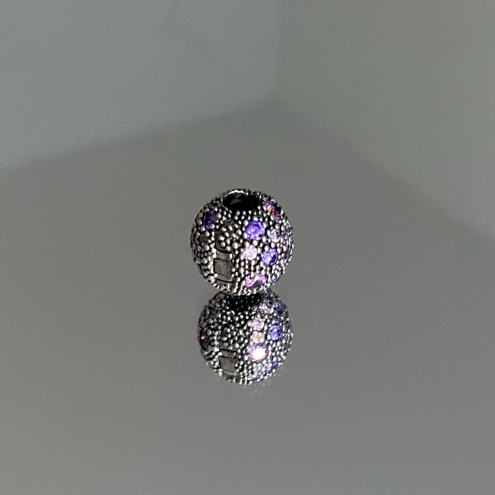 PANDORA Fancy Purple Cosmic Stars Clip Necklace - Picture 6 of 11